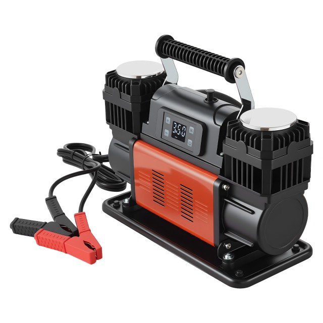 VEVOR Επαγγελματικός Φορητός Αεροσυμπιεστής Αυτοκινήτου με Διπλό Κύλινδρο, LCD Οθόνη & Ρυθμιζόμενη Πίεση 12V 150PSI για Τροχούς Αυτοκινήτων, Φορτηγών, SUV & RV ZXBXSLTCQJZXR7RDL001V2