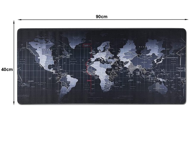 Gaming Mousepad XXL με Εκτύπωση Παγκόσμιο Χάρτη – 90 x 40cm 5907451330142 Verk Group