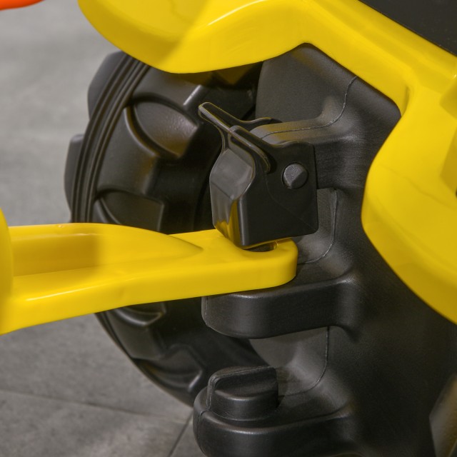 HOMCOM Τρακτέρ με Πεντάλ για Παιδιά από 3+ Ετών με Ρυμουλκούμενο, Τσουγκράνα, Φτυάρι και Κόρνα, Κίτρινο341-017V00YL