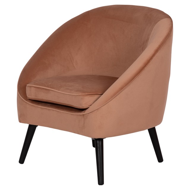 Πολυθρόνα σαλονιού σε χρώμα καμήλας, με ευρύχωρο κάθισμα από ύφασμα με εφέ βελούδου και ξύλινα πόδια Sibilla 74 x 66 cm x 77 cm 5922387 Galileo