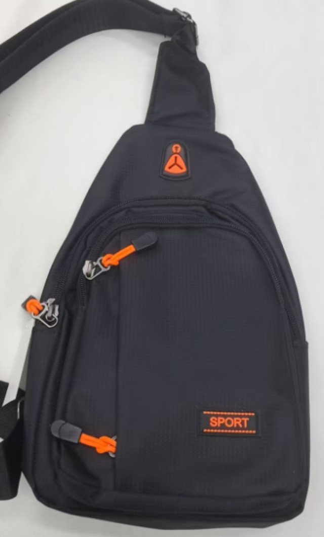 Verk Group Τσαντάκι Στήθους – Μέσης WAIST BAG 9672 (200) Sport Μαύρο με Πορτοκαλί Λεπτομέρειες 5907451385807