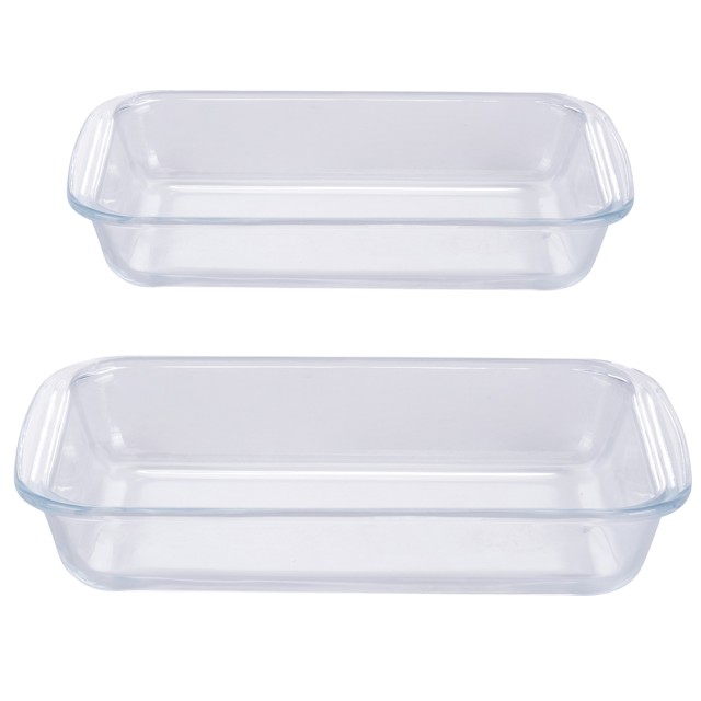 Galileo Δύο ορθογώνια ταψιά φούρνου από βοριοπυριτικό γυαλί SChef 5920176