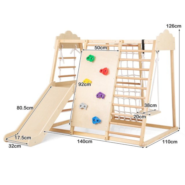 Costway Σετ Γυμναστικής 8-σε-1 από Ξύλο Montessori με Κλιμακοστάσια TS10274NA