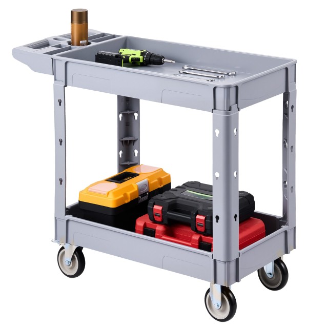 VEVOR Καρότσι Εργασίας 2 Επιπέδων 250 kg με Ρόδες και Φρένα DXFSSYTCDXAMKT0KA001V0