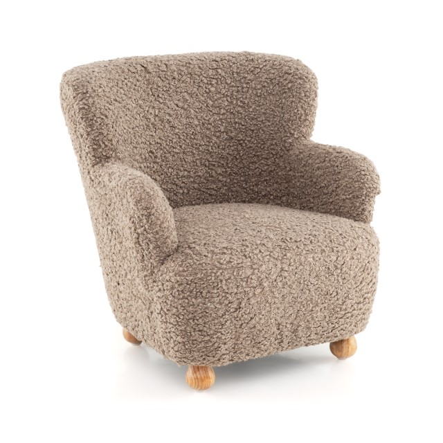 Costway Παιδικός Καναπές με Πλάτη & Ξύλινα Πόδια Καφέ 52 x 50 x 53 cm 53 x 52 x 50 εκ HY10455CF