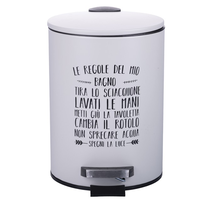 Galileo Κάδος απορριμμάτων μπάνιου 3 L με πεντάλ Le regole del bagno 5907681 Τυχαία Επιλογή Χρωμάτων