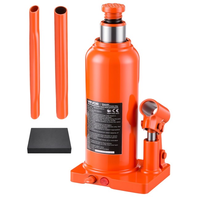 VEVOR Υδραυλικός Γρύλος Μπουκάλας 12 Τόνων 230-440 mm με Μακρύ Μοχλό για Φορτηγά και Αυτοκίνητα DXPSQJD12TZJSXKRJ001V0