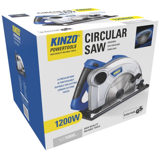 KINZO Κυκλικό Πριόνι με Παράλληλο Οδηγό 230V, 1200W – Ιδανικό για Ακριβείς Κοπές σε Επενδυμένα Φύλλα 02838824