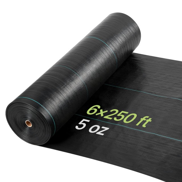 VEVOR Υφασμάτινο Αντιζιζανικό Φράγμα Βαρέως Τύπου 1.8x76.2m, 141.7g, Μαύρο JBXBZ6250FT50FCL1001V0