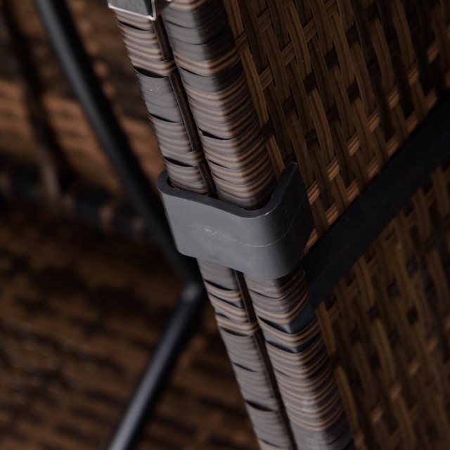 Outsunny Garden Lounge με 8 αρθρωτά τεμάχια από μπαστούνι, αλουμίνιο και σκληρυμένο γυαλί, πολύχρωμο 860-096V01