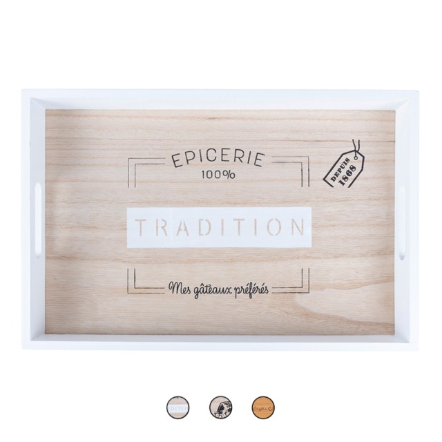 Villa DEste  Ορθογώνιος δίσκος 45x30 cm από ξύλο Paulonia και κόντρα πλακέ λεύκας με γράμματα 5918711 Τυχαία Επιλογή Χρωμάτων