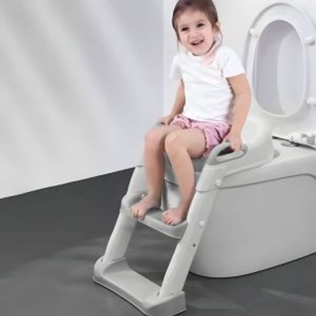 ECOTOYS Μειωτήρας τουαλέτας  με Σκάλες και Σκαλοπάτι Γκρι PP8001-Grey