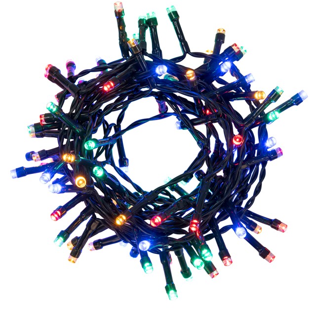 Kooper Φωτεινή γιρλάντα 100 LED πολύχρωμη 45 μέτρα εξωτερικής χρήσης με 8 παιχνίδια φωτισμού Santas House by Kooper 5906374