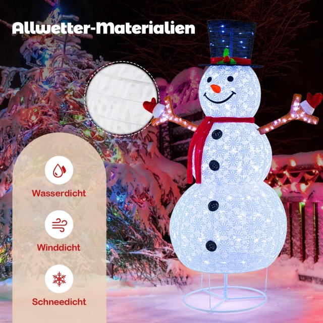 Costway Φωτιζόμενος Χιονάνθρωπος με Καπέλο και Κασκόλ (184 εκ.) CM24719DE