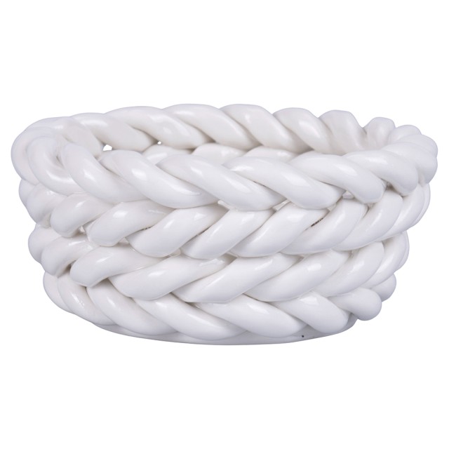 Villa DEste  Σετ 4 τμχ Πολυχρηστικό Καλάθι σε Λευκή Κεραμική 4 Toni 5921341