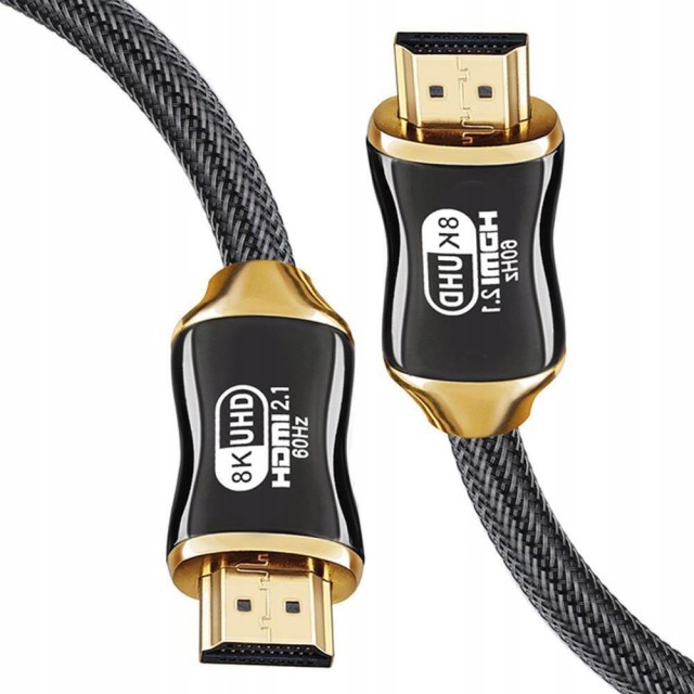 Verk Group HDMI 2.1 Καλώδιο Βίντεο Υπερυψηλής Ταχύτητας 8K 60Hz 4K 120Hz Χρυσό 2μ 5907451352038