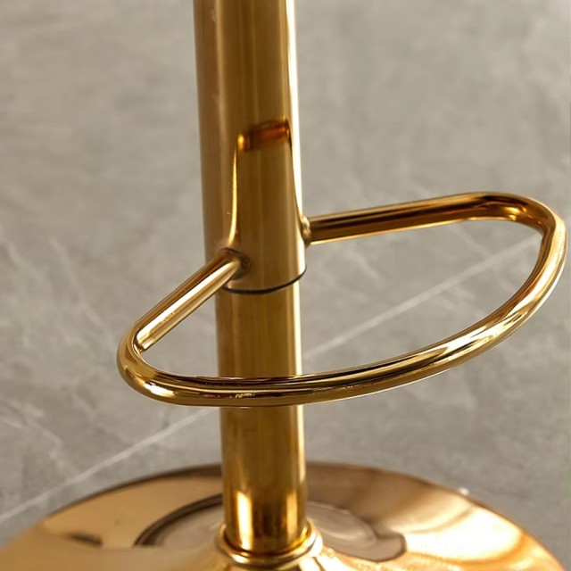 BAKAJI Σετ 2 Σκαμπό Κουζίνας Μπαρ με Πλεκτή Πλάτη σε Βελούδο Γκρι και Χρυσή Δομή 02841742