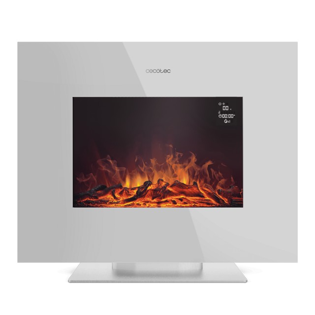 CECOTEC Ηλεκτρικό Διακοσμητικό Τζάκι 26 2000W ReadyWarm 2710 Design Flames White με Τηλεχειριστήριο, Κεραμική Φλόγα, Γυάλινη Πρόσοψη και Εβδομαδιαίο Χρονοδιακόπτη CEC-117774