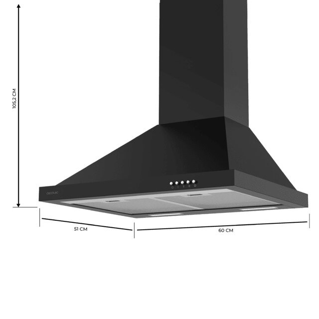 Απορροφητήρας Καμινάδα Bolero Flux PM 606500 Black  60 cm CECOTEC CEC-02871