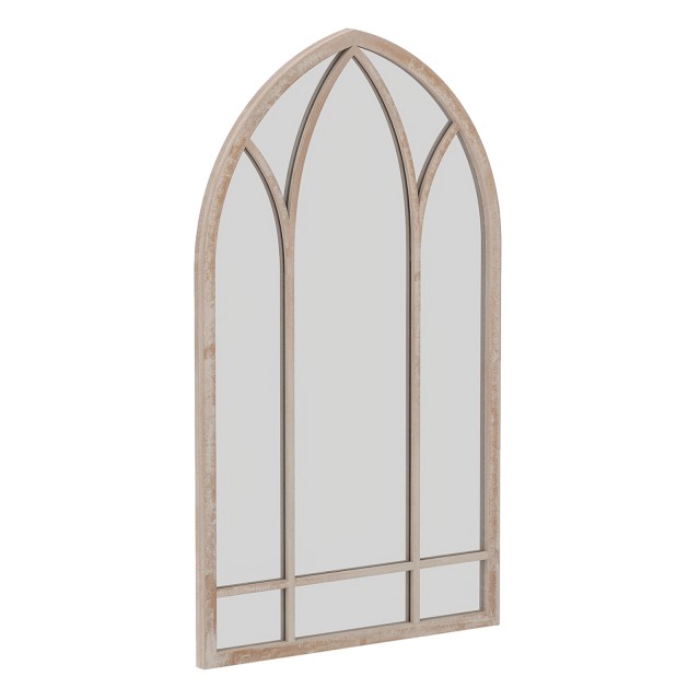 Costway Καμπύλος επιτοίχιος καθρέφτης Farmhouse με πλαίσιο παραθύρου, γκρι, 83 x 48 x 2 εκ. HZ10392GR