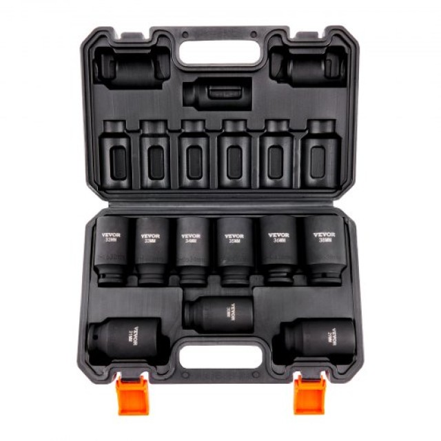VEVOR  Σετ Καρυδάκια 1/2, 9 Τεμ., Βαθιά, Μετρικά 29-38mm, 6 Σημεία, Cr-Mo, Ανθεκτική Κατασκευή, Θήκη Αποθήκευσης  CJTTZJCRMO912IFZ2V0