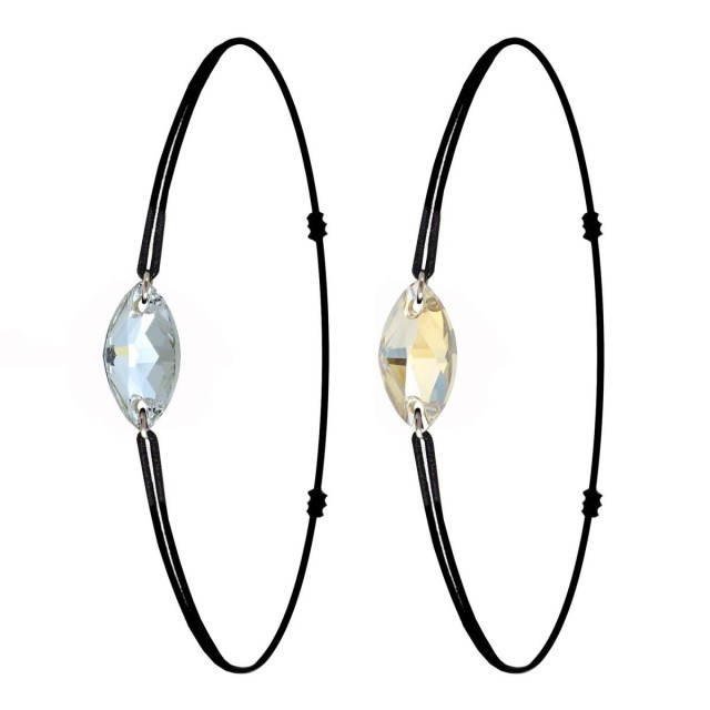 So Charm Σετ 2 Ελαστικά Βραχιόλια διακοσμημένα με Κρύσταλλα Swarovski, Μαύρο BS4391-SET