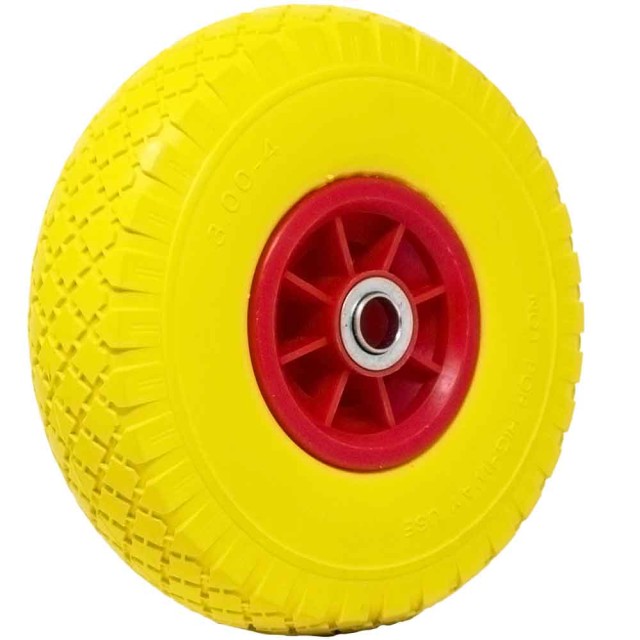 BAKAJI Ρόδα Πλήρης για Καρότσι Αντιδιατρητική PU Κίτρινου Χρώματος Καροτσάκι 25 εκ. Με Ζάντα ABS 02839105