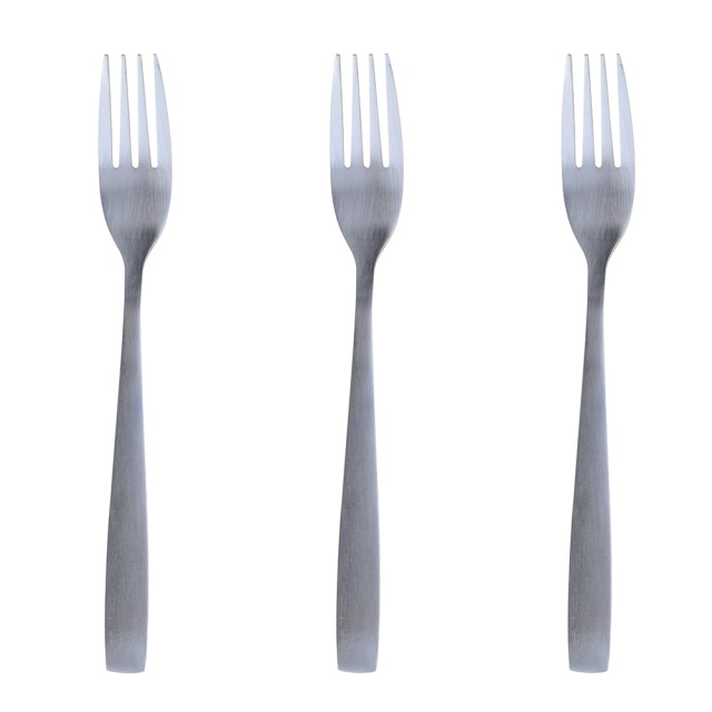 Galileo Σετ 3 Ανοξείδωτες Σατινέ Ασημί Πιρούνες Manhattan Sibilla 5918028