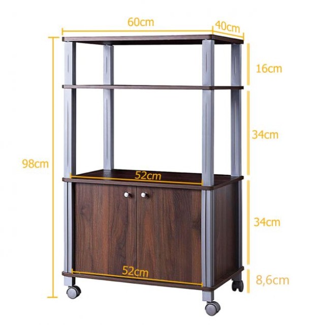 Ραφιέρα Κουζίνας 60 x 40 x 98 cm   και  Θέση  για Φούρνο Μικροκυμάτων  COSTWAY HW60180CF