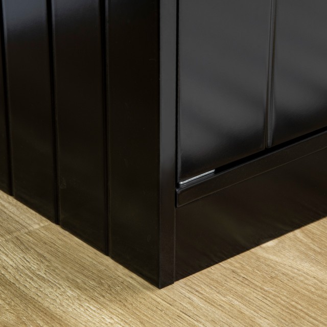 PawHut Raised Dog Bowl με αποθηκευτικό χώρο, 2 αφαιρούμενα μπολ από ανοξείδωτο χάλυβα, 60x30x35,5cm, Μαύρο D08-040V00BK