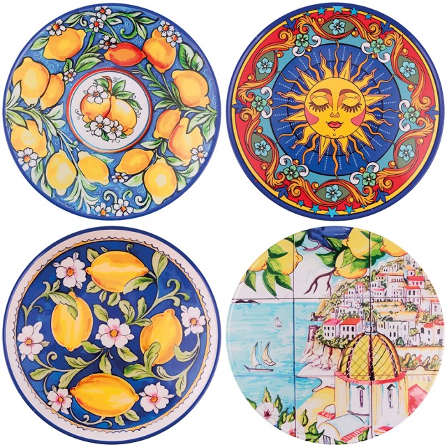 Galileo Πιάτο PizzaPortata σε γκρες 33,5 εκ με μεσογειακό διάκοσμο Σικελία Sibilla 5900642 Τυχαία Επιλογή Χρωμάτων