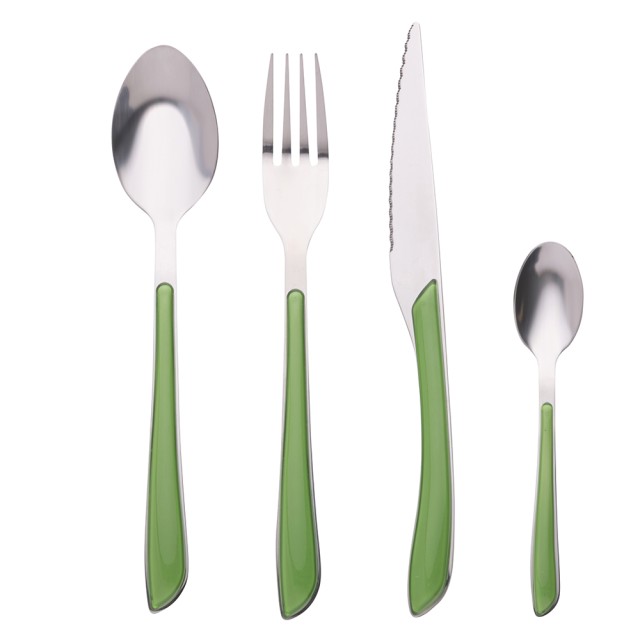 Galileo Σετ 24 ανοξείδωτα μαχαιροπήρουνα με λαβή χρώματος Louvre Verde 2197261