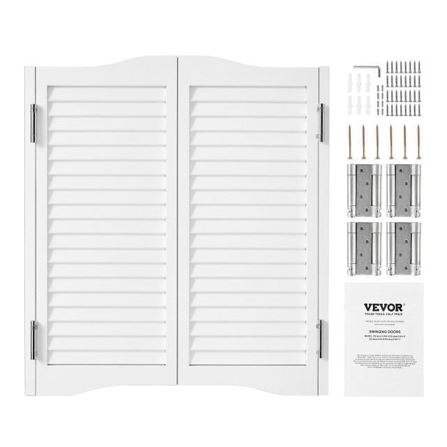 VEVOR Διπλή Λευκή Πόρτα Καφέ από Πεύκο με Αψιδωτή Κορυφή 91.4x91.4 cm SLBDBMSMW36HXU378001V0