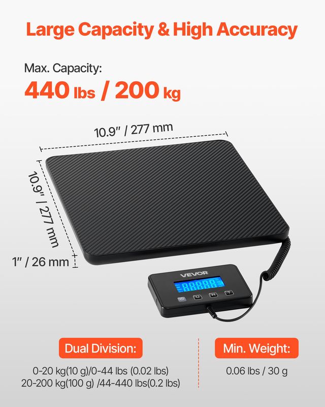 VEVOR Ζυγαριά Ακριβείας 10g-100g, Αντοχή 200kg FTTCYX10G1113M56E001V9