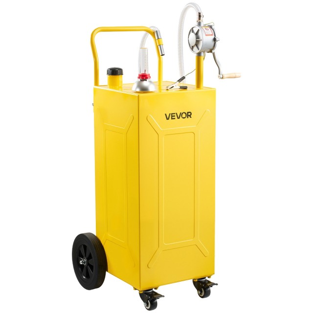 VEVOR Δοχείο Μεταφοράς Καυσίμου 113,6 L από Ανθρακούχο Ατσάλι με Χειροκίνητη Αντλία και 4 Ρόδες, Κίτρινο JSJYCSYBCYQYV6PQM001V0