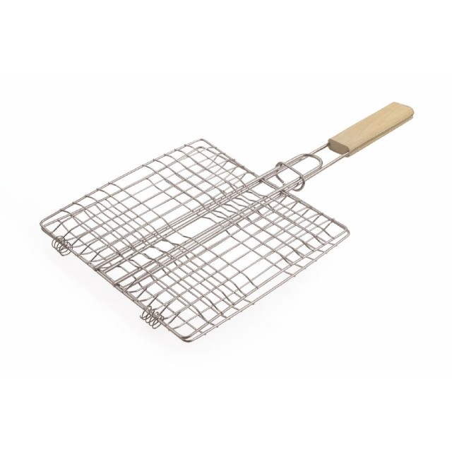 Galileo Χρωμιωμένη Ατσάλινη Σχάρα 25x25 cm με Ξύλινη Λαβή BestBQ 2193257