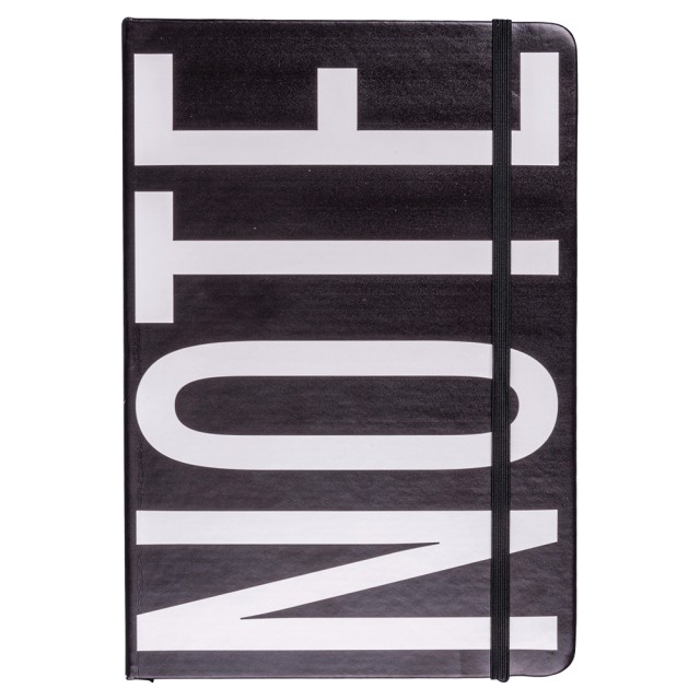 Villa dEste Home Μεγάλο Σημειωματάριο Σκληρού Εξωφύλλου με Γραμμωτές Σελίδες, Μαύρο - Bigismore 2188383