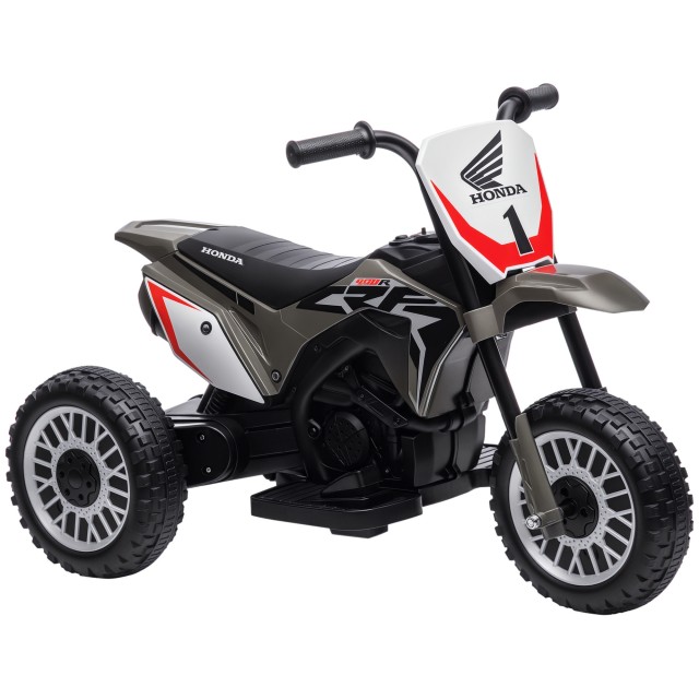 HOMCOM Ηλεκτρική Μηχανή Moto Cross για Παιδιά με Άδεια Honda CRF450RL με 3 Τροχούς και Κόρνα, 71x40.5x43.5 εκ., Γκρι 370-298V90GY