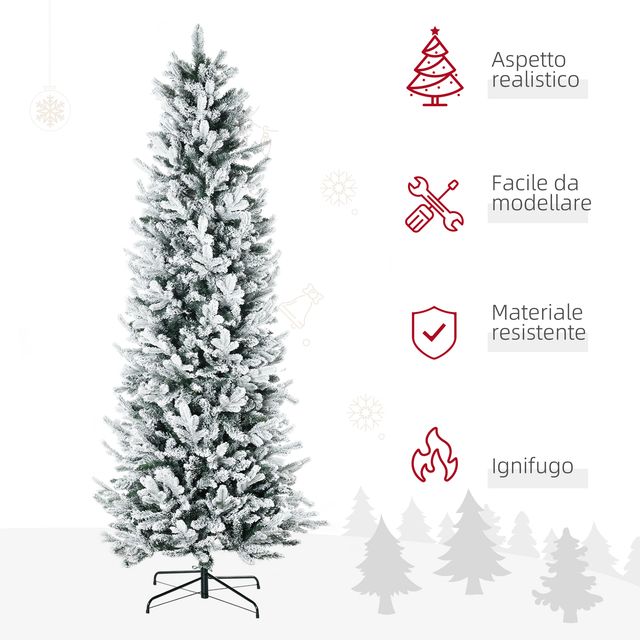 Χιονισμένο Χριστουγεννιάτικο Δέντρο 225 cm με 988 Κλαδιά HOMCOM 830-730V03GN