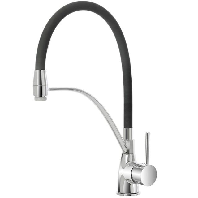 BAKAJI Μπαταρία Νιπτήρα Διπλής Λειτουργίας με Μαύρο Ματ Σιλικονούχο Ρουξούνι 02815411