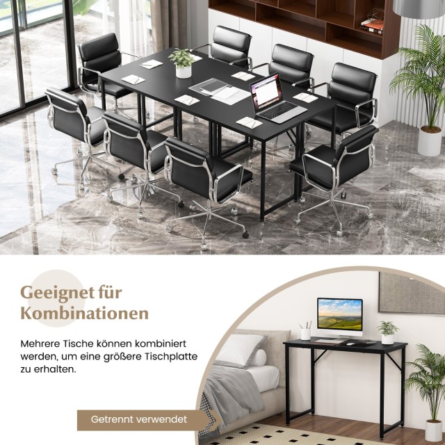 Costway  Πολυλειτουργικό Γραφείο Υπολογιστή με Μεταλλικό Σκελετό και Ρυθμιζόμενα Πόδια JV11014DK