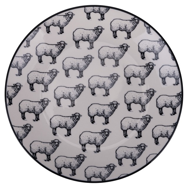 Villa dEste Home Σετ 6 τμχ Πιάτο Φρούτων 19 εκ. από Πορσελάνη με Διακόσμηση Προβατάκι Farm 5923364