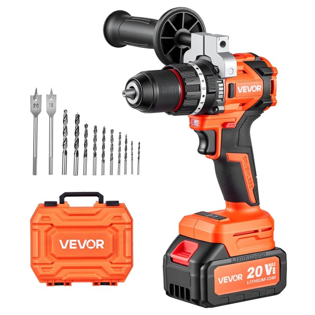 VEVOR Κρουστικό Δραπανοκατσάβιδο Μπαταρίας 20V Brushless 1/2 με Μπαταρία 4Ah και Φορτιστή, 26000 κρούσεις/λεπτό 20VCJZDC20V4HIBL9001V2