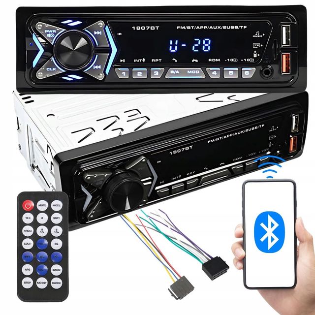 Verk Group Ραδιόφωνο Αυτοκινήτου 1-DIN με Bluetooth, USB, AUX, SD, Handsfree και Τηλεχειριστήριο 5907451365281