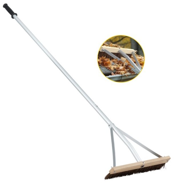 Costway Ρυθμιζόμενο Εργαλείο Καθαρισμού Στέγης με 5 Ελαφριές Προεκτάσεις Αλουμινίου – Βούρτσα Στέγης & Τσουγκράνα Στέγης NP12976