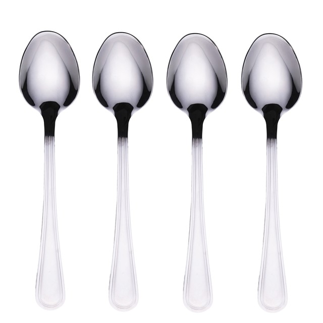 Villa dEste Home Σετ 4 Κουταλιών από Ανοξείδωτο Ατσάλι 1810, Ασημί Γυαλισμένο Antique 5911364