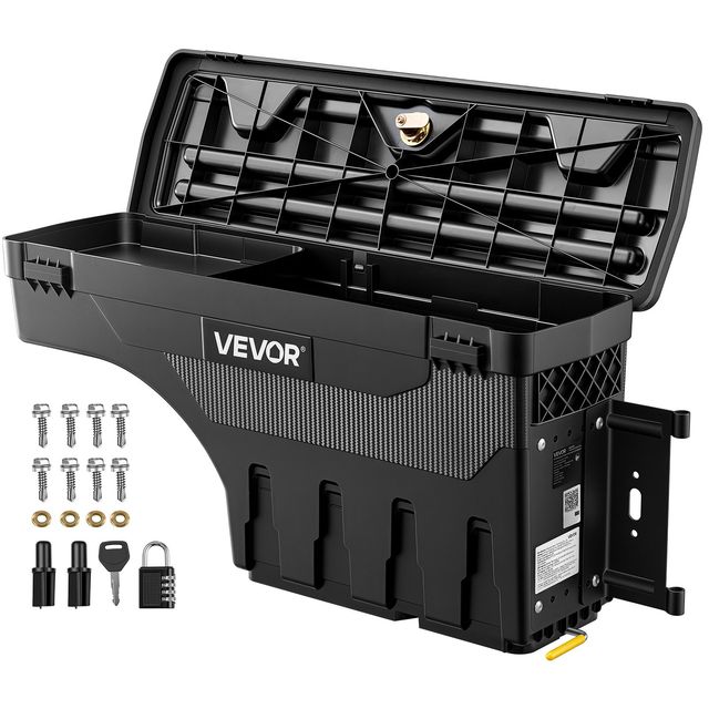 VEVOR Κουτί αποθήκευσης καρότσας 25L, αδιάβροχο ABS, για θόλο τροχού, με κλειδαριά συνδυασμού, συμβατό με Dodge Ram 1500/2500/3500 2002-2018, δεξί πλευράς KCLJGJX20022AMMGL001V0