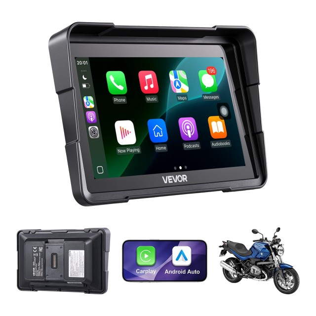 VEVOR 7 Ασύρματο CarPlay/Android Auto για Μοτοσυκλέτα BMW με Οθόνη HD, GPS, Διπλό Bluetooth, IP67 MTCGPSKKBMWRVCUPV001V9