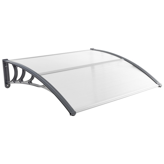 Costway Γκρι και Ασημί Στέγαστρο Πόρτας 122 x 99 εκ. NP11229HS
