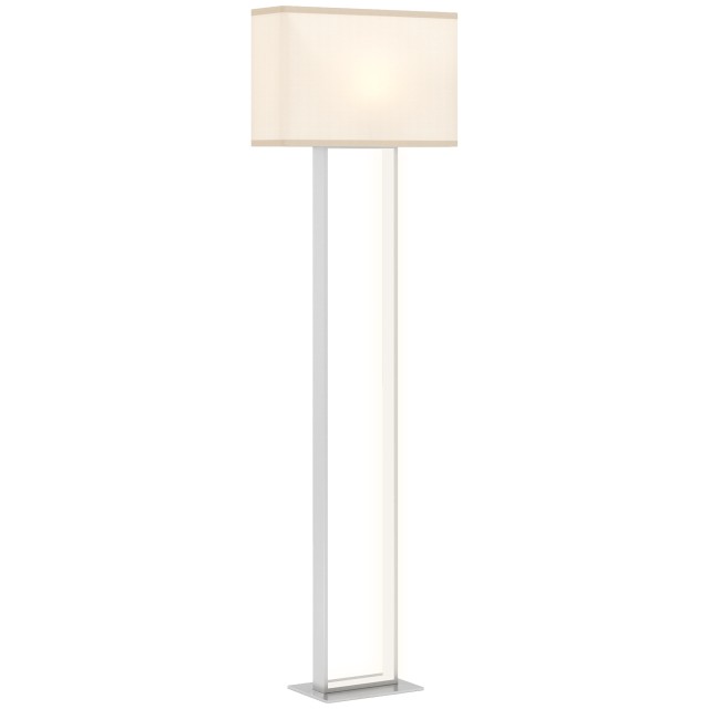 HOMCOM Φωτιστικό Δαπέδου 150 cm με 3 Λειτουργίες, Ρυθμιζόμενη Φωτεινότητα και Ποδόπληκτρο, Λευκό B31-548V90WT
